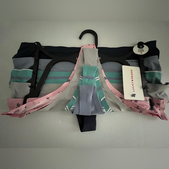 Lucky Brand Silky Smooth Laser Cut Tech Sealed Invisible Edge 5 pc Thongs set - Picture 2 of 13